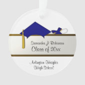 Blauw Pet Afstuderen Acrylversiering Ornament (voorkant)