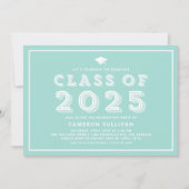 Blauw Pet Klasse van 2024 Retro Afstuderen Kaart (Voorkant)