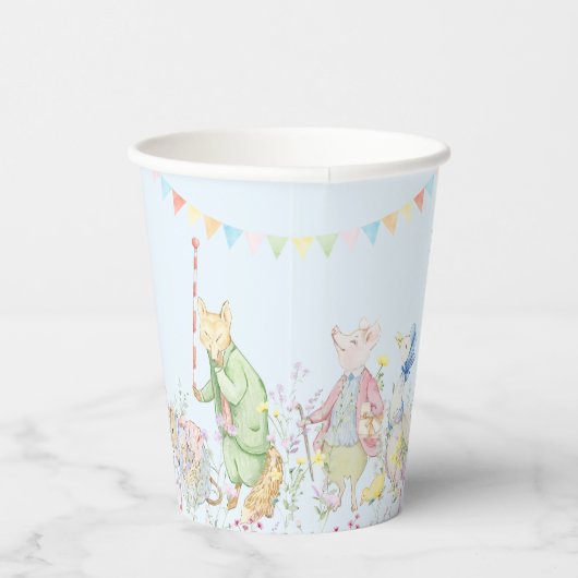 Blauw Peter het Konijn Eerste Verjaardag Papieren Bekers (Rechts)