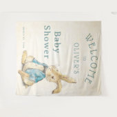blauw Peter Rabbit Baby shower Wandkleed (Voorkant (horizontaal))