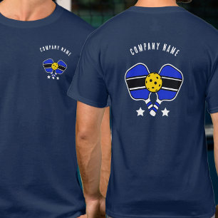 Blauw Pickleball ontwerp tekst T-shirt
