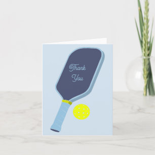 Blauw Pickleball Paddle en Bal Bedankkaart