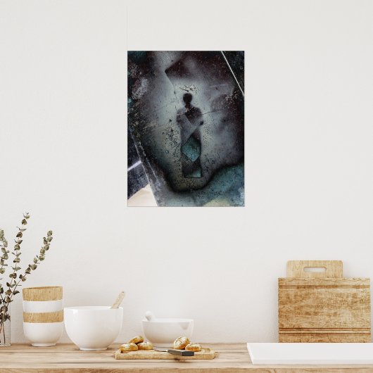 Blauw pictogram poster (Keuken)