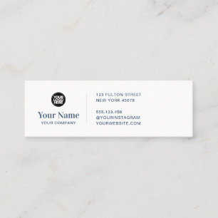 Blauw piepklein bedrijf logo eenvoudig modern mini visitekaartje