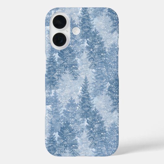 Blauw pineboompatroon Case-Mate iPhone case (Achterkant)