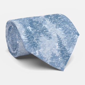 Blauw pineboompatroon stropdas