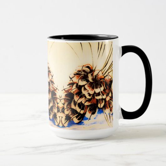 Blauw Pinecone Cup Mok (Rechts)