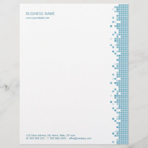 Blauw Pixels letterhoofd Gepersonaliseerd Briefhoofd