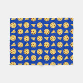 Blauw pizzapatroon fleece deken (Voorkant (Horizontaal))