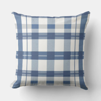 Blauw Plaid kussen