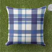 Blauw Plaid kussen (Gras)
