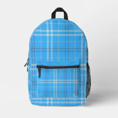 Blauw Plaid Pattern Rugzak – Stijlvol en functione (Voorkant)