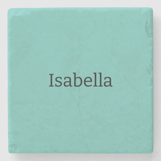 Blauw Plain Creatieve Moderne Naam Minimalist Stenen Onderzetter (Voorkant)