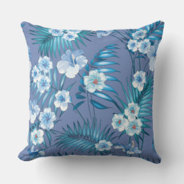 Blauw Plant Sierkussen