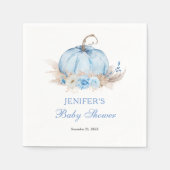 Blauw pompoen Baby shower Servet (Voorkant)