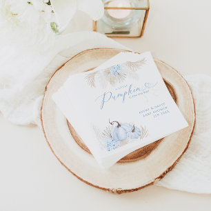 Blauw pompoen boog boho bloemenjongen Baby shower Servet