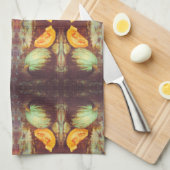  blauw pompoen met heirloom herfst schilderij theedoek (Quarter Fold)