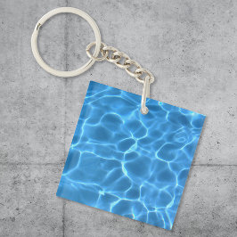 Blauw poolpatroon sleutelhanger