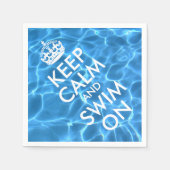 Blauw poolwater kalm houden en draaien aan servetten (Voorkant)