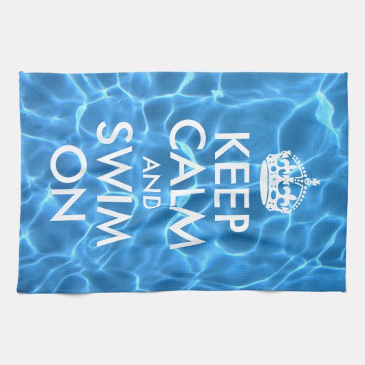 Blauw poolwater kalm houden en draaien aan theedoek (Horizontaal)