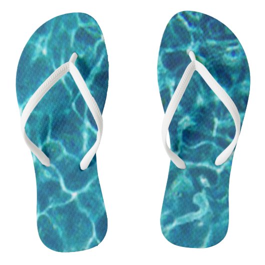 Blauw poolwater teenslippers (Voetbed)