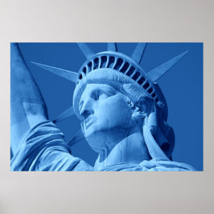 Blauw Pop Art-standbeeld van vrijheidsposter Poster