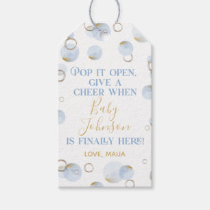 Blauw Pop het wanneer ze Poppen favoriete tag, Cha Cadeaulabel