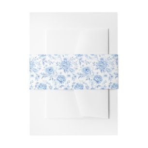 Blauw Porselein Bloemen Chinoiserie Bruiloft Uitnodigingen Wikkel
