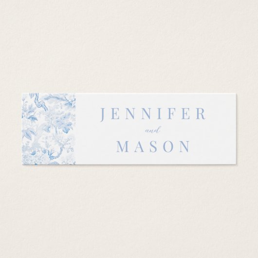 Blauw porselein bruiloft QR register insert kaart (Voorkant)