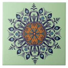 Blauw porselein ontwerp. Wat zie je? Tegeltje