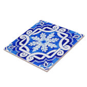 Blauw Portugees Azulejo Keramische Tegel. Tegeltje (Zijkant)