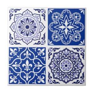 Blauw Portugees Azulejo Patroon Keramische Tegels Tegeltje