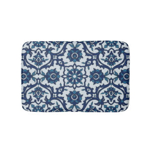 Blauw Portugees Azulejos Floral Tile Pattern Badmat