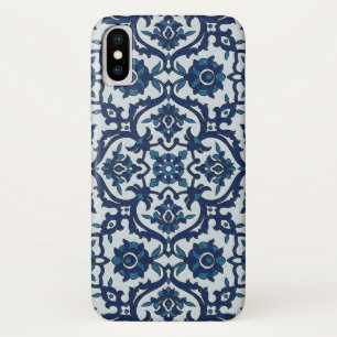 Blauw Portugees Azulejos Floral Tile Pattern iPhone X Hoesje