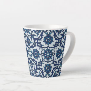 Blauw Portugees Azulejos Floral Tile Pattern Latte Mok