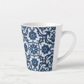 Blauw Portugees Azulejos Floral Tile Pattern Latte Mok (Rechts)