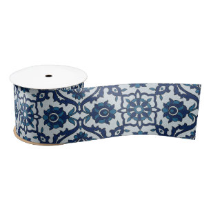 Blauw Portugees Azulejos Floral Tile Pattern Lint