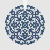 Blauw Portugees Azulejos Floral Tile Pattern Ornament (achterkant)