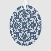 Blauw Portugees Azulejos Floral Tile Pattern Ornament (voorkant)