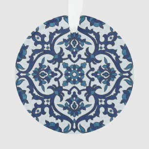 Blauw Portugees Azulejos Floral Tile Pattern Ornament