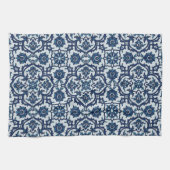 Blauw Portugees Azulejos Floral Tile Pattern Theedoek (Horizontaal)