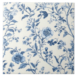 Blauw Portugees Floral Pattern Tegeltje