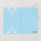 Blauw Portugees romantisch hart Briefkaart (Achterkant)