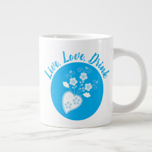 Blauw Portugees romantisch hart Extra Grote Beker
