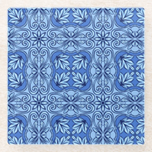 Blauw Portugees Tegel Glas Onderzetter