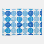 Blauw positief affirmatie woordpatroon theedoek (Horizontaal)