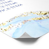 Blauw Poster met ontwerpprijs voor marmering (Hoek)