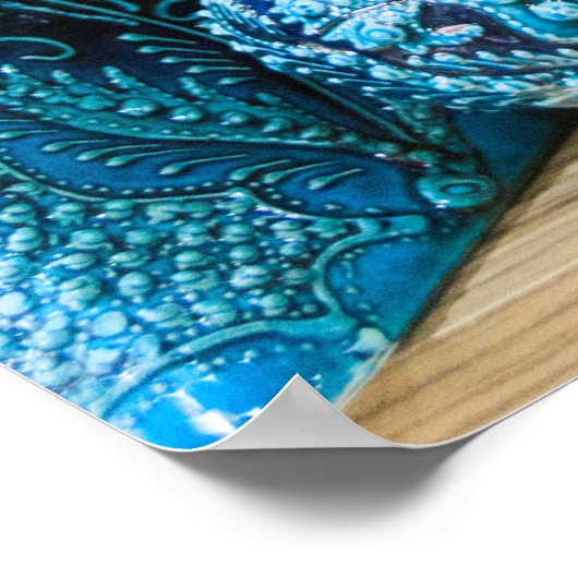 Blauw potentieel op de markt poster (Hoek)