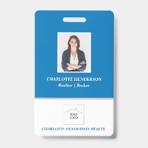 Blauw professioneel foto-badge voor makelaar badge