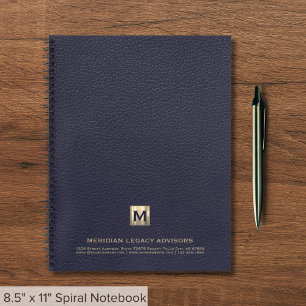 Blauw Professionele Luxe Initiele Logo Notitieboek
